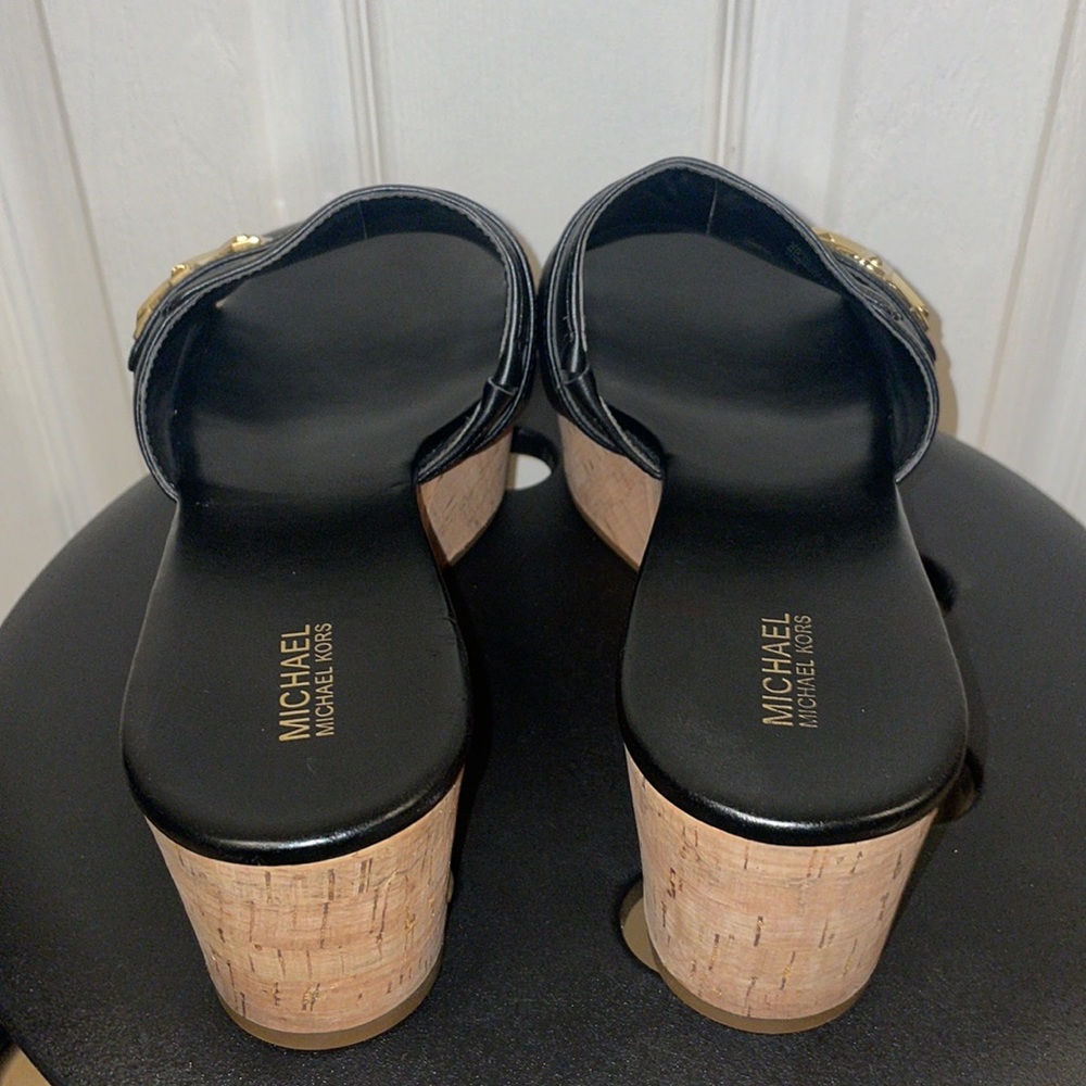 Michael Kors Black Wedge Sandals - Picture 4 of 6